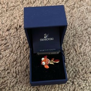 Brand new in box Swarovski crystal gold fish ring